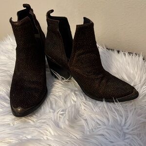 Jeffrey Campbell Cromwell Real Cow Hair Western Booties Size 7.5